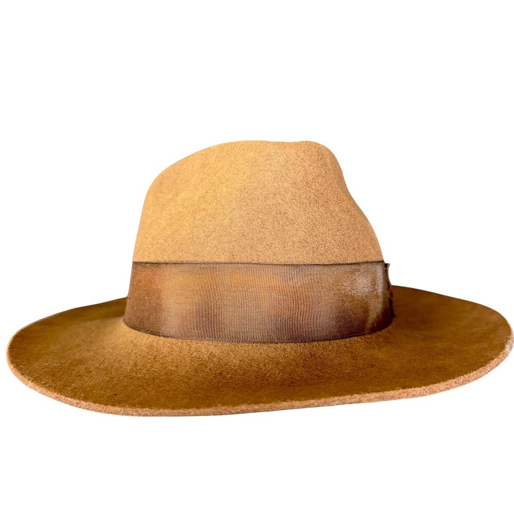 Indiana Jones Official 100% Wool Vintage Fedora Hat Rich Brown Large Movie Logo